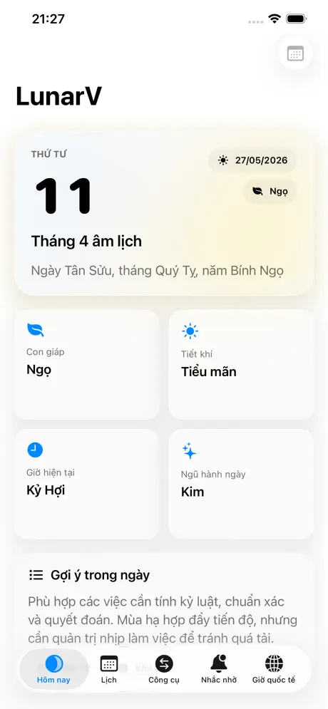 LunarV - Lịch Âm Việt Nam screenshot