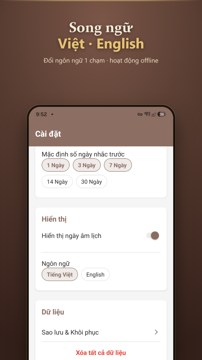 Lịch Âm Gia Đình screenshot
