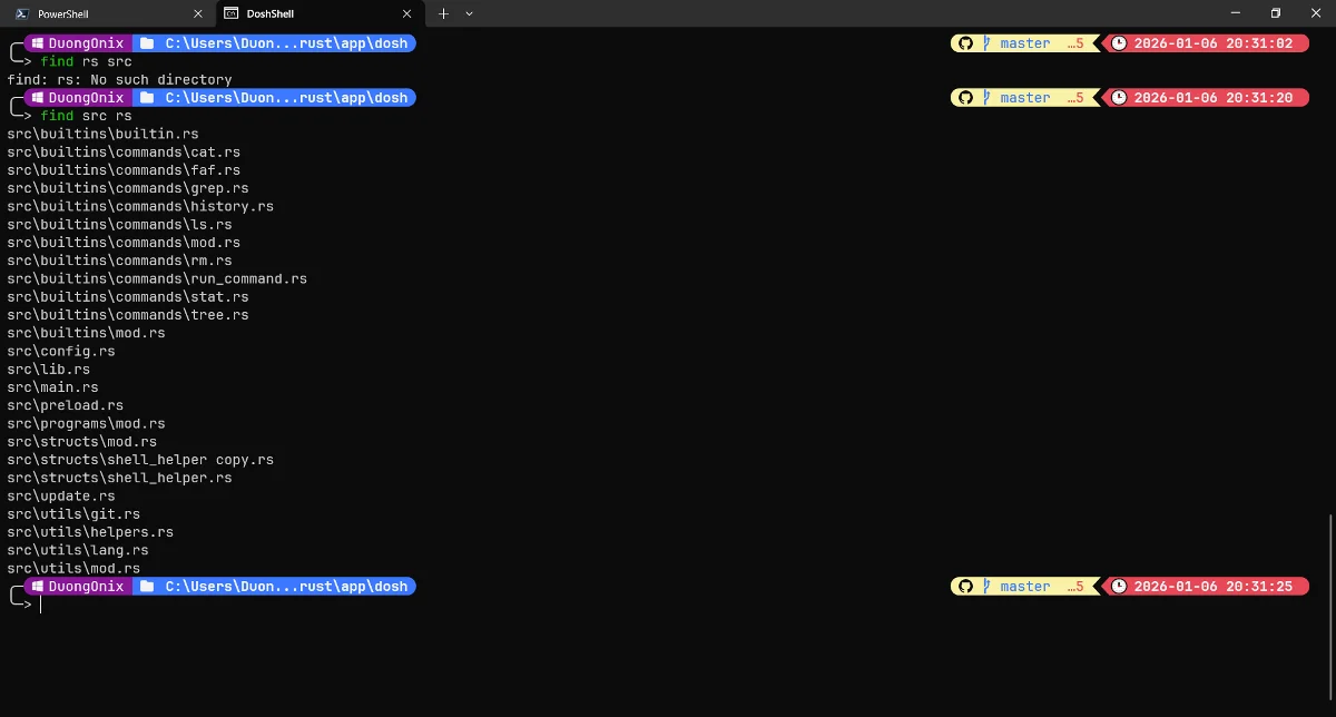 DoshShell screenshot