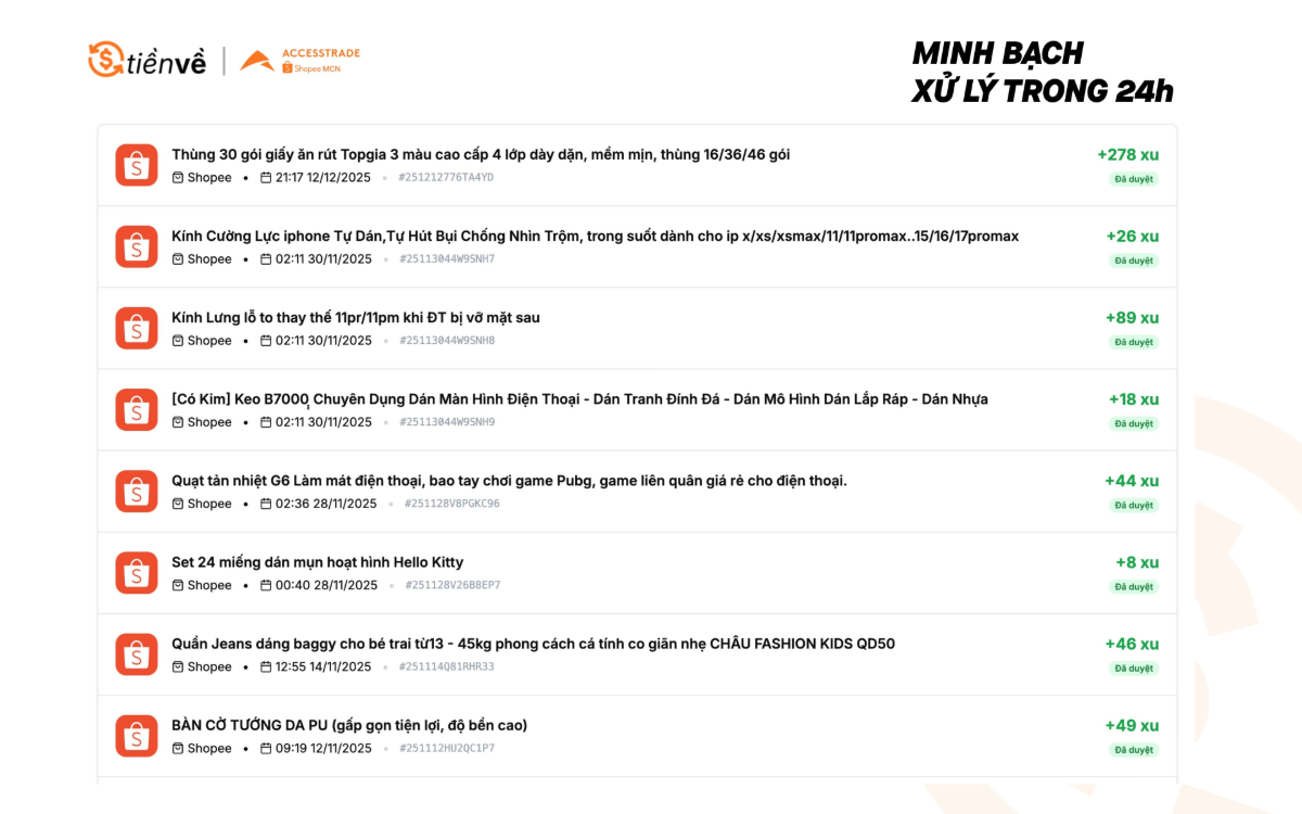 Tiền Về screenshot