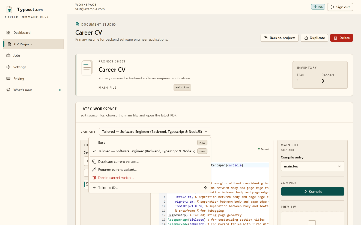 Typesetters screenshot