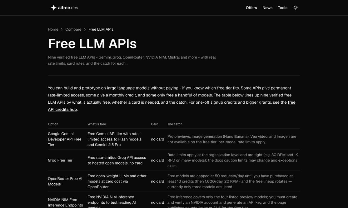 aifree.dev screenshot