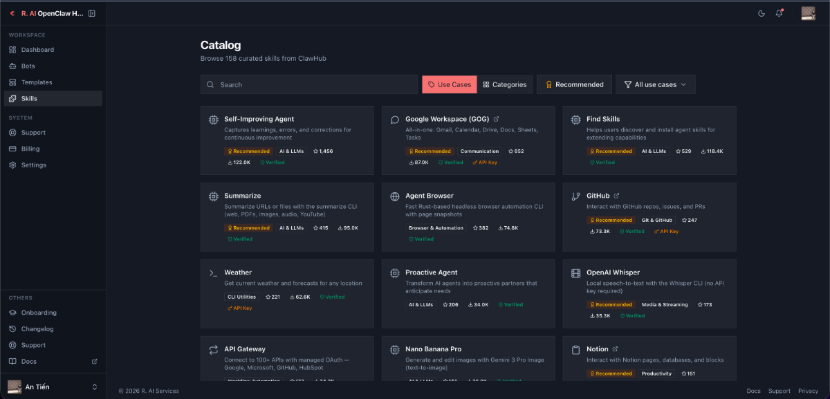 OpenClaw Hub screenshot