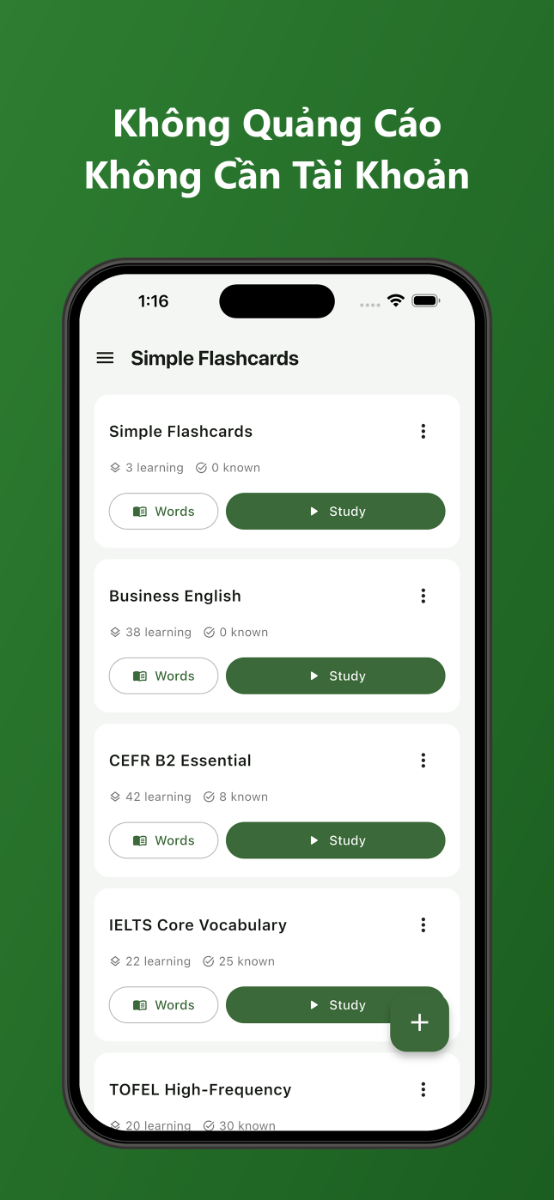 Simple Flashcards: Learn Vocab screenshot
