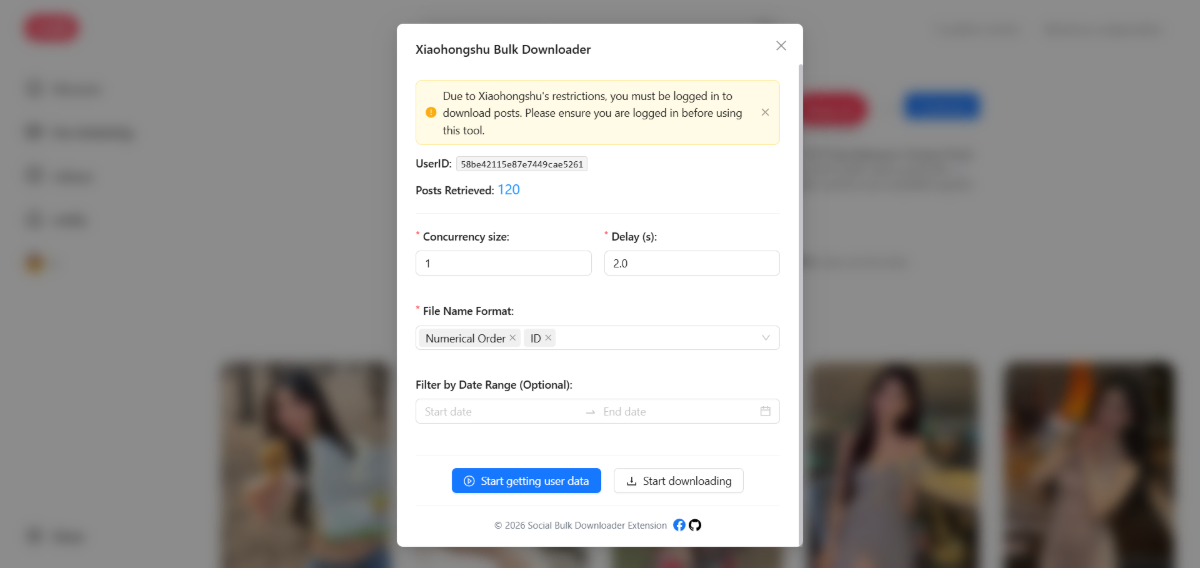 Social Bulk Downloader screenshot
