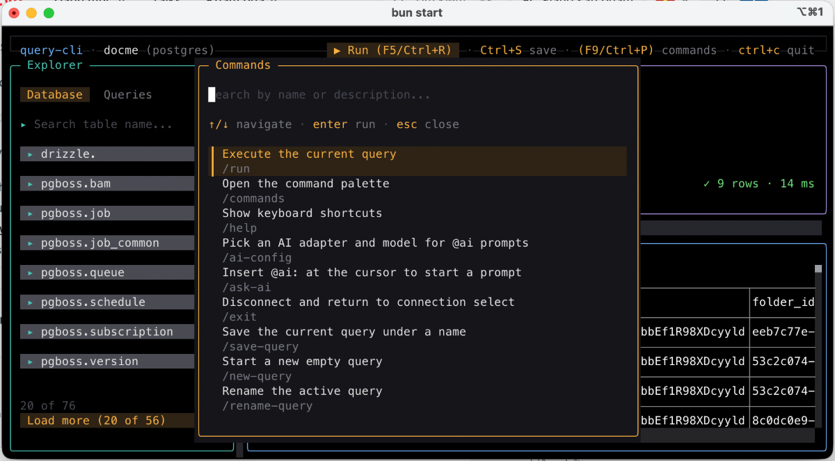query-cli screenshot