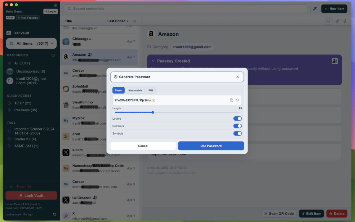 LumenPass Password Manager screenshot