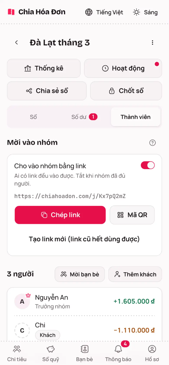 ChiaHoaDon.Com screenshot