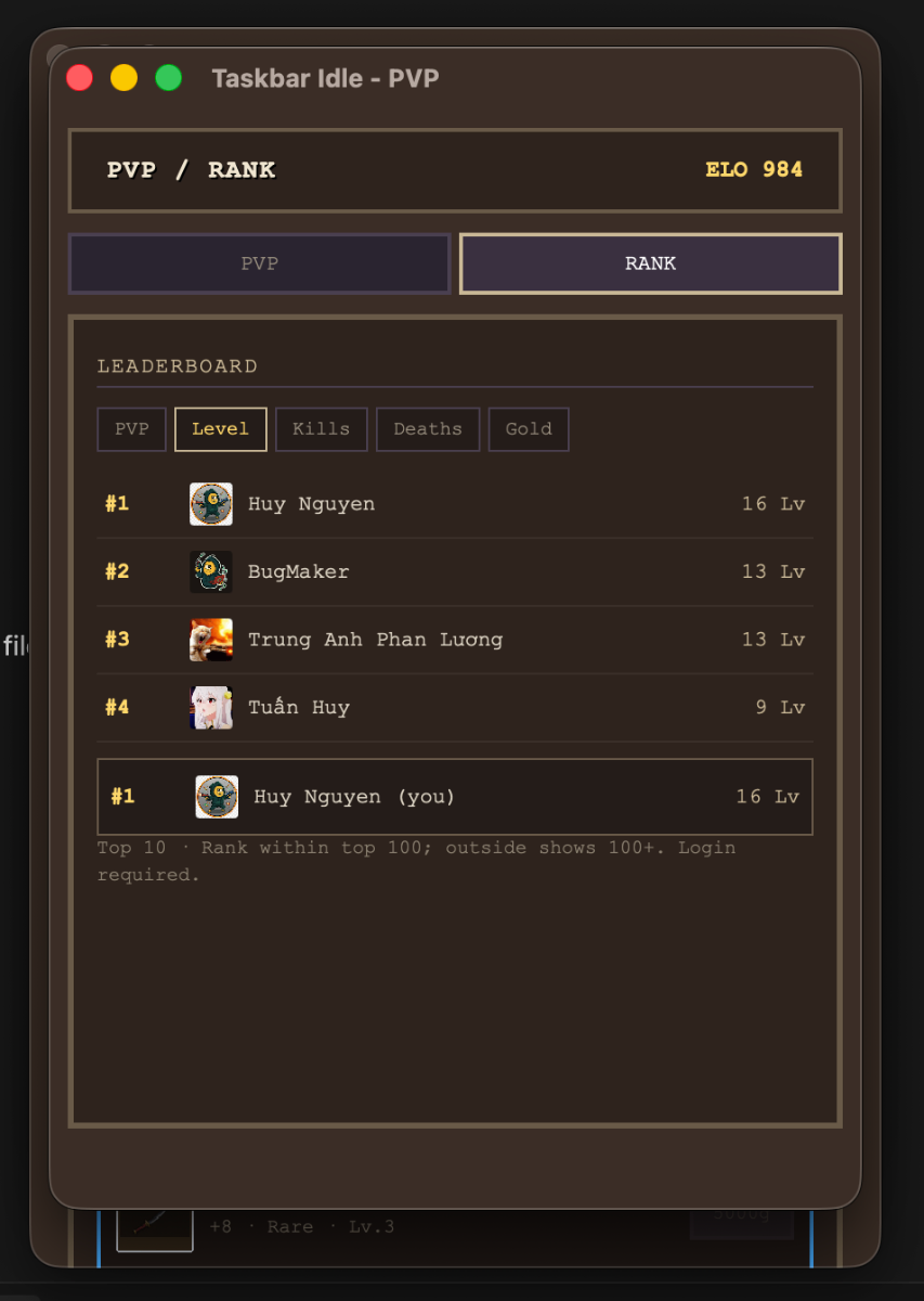 Taskbar Idle screenshot