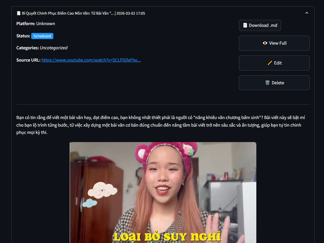 Video to Blog screenshot