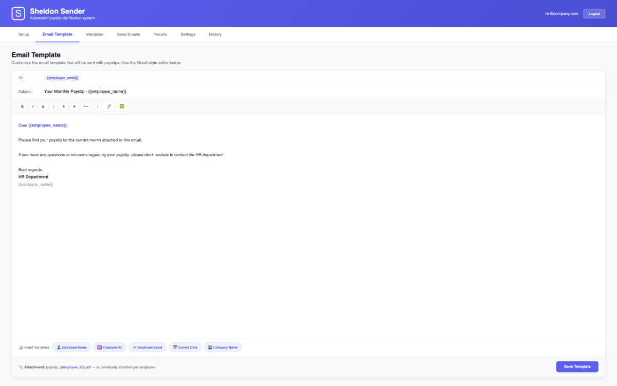 Sheldon Sender screenshot