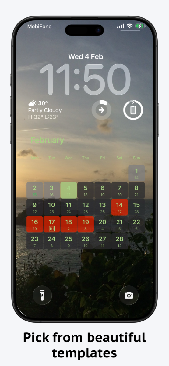 LockScreen Calendar Maker screenshot