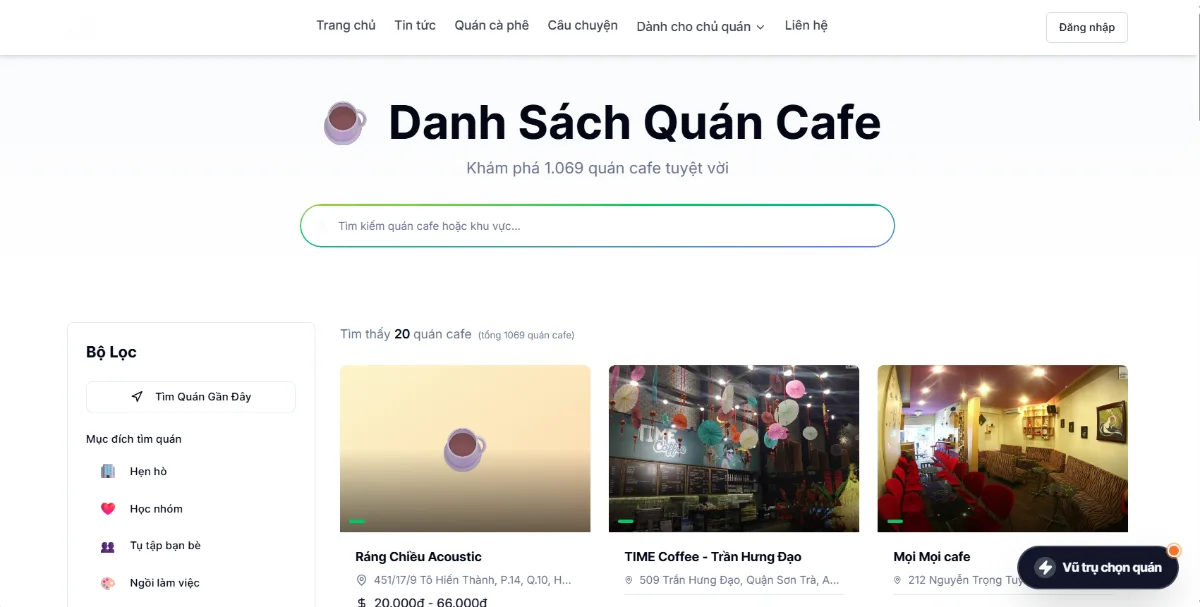 Ghiền cà phê.com screenshot