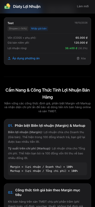 Diaty Lợi Nhuận screenshot