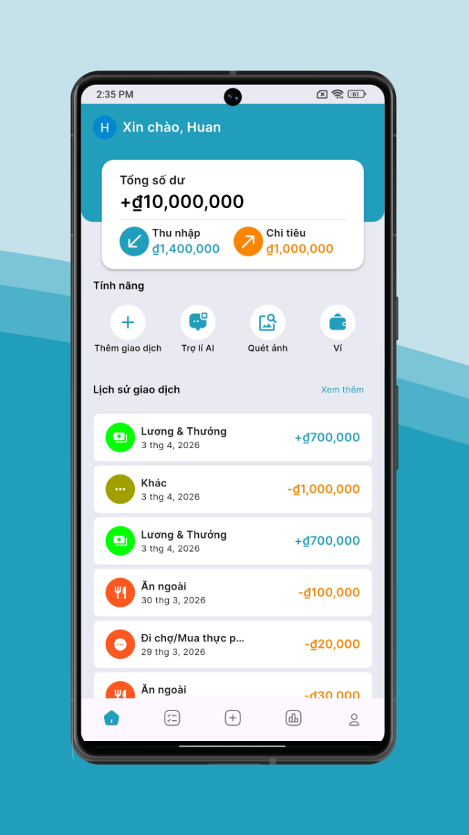 Tucee - Trợ lí chi tiêu AI screenshot