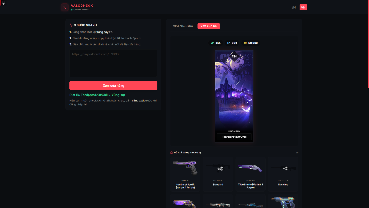 Valocheck screenshot