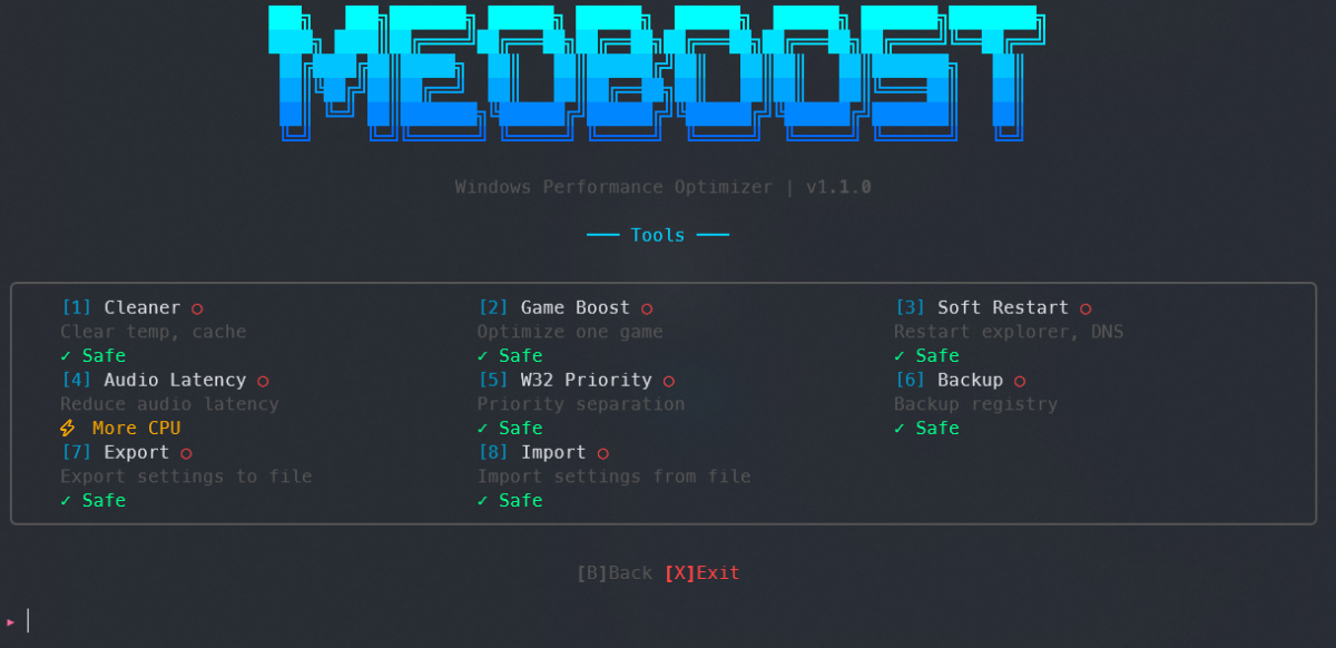 MeoBoost screenshot