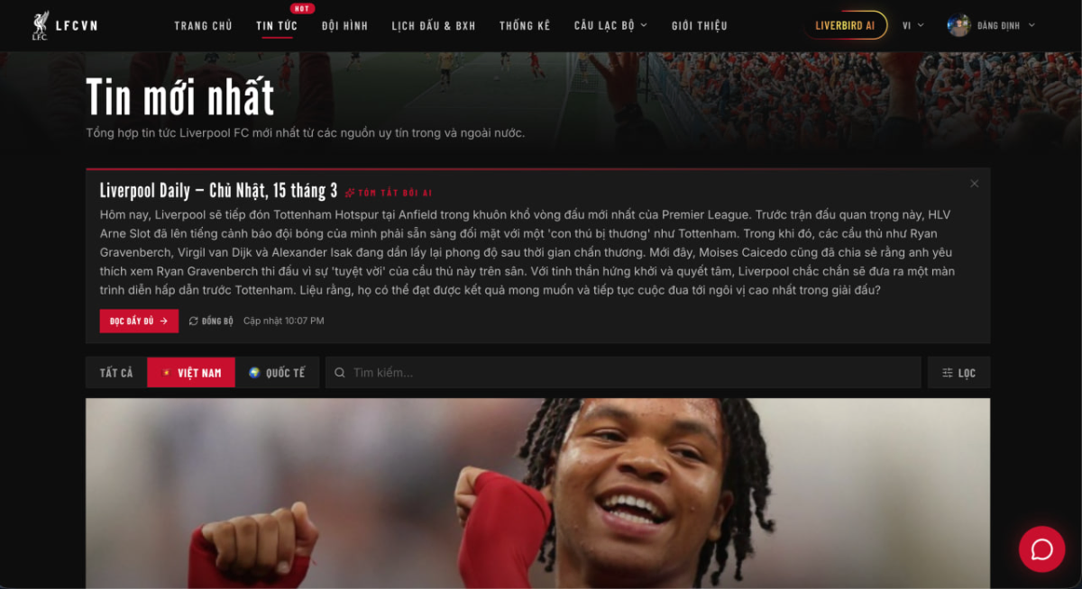 Liverpool FC Việt Nam screenshot