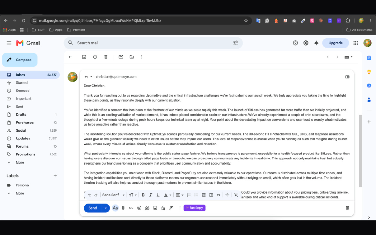 FastReply AI for Gmail screenshot