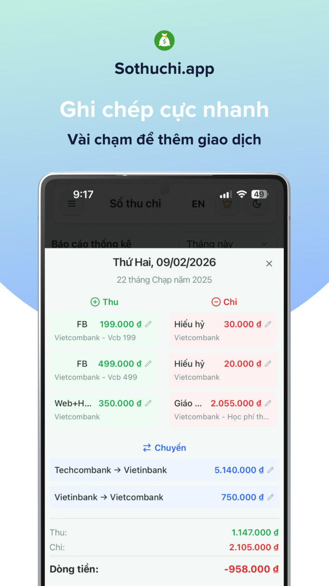Sổ Thu Chi screenshot