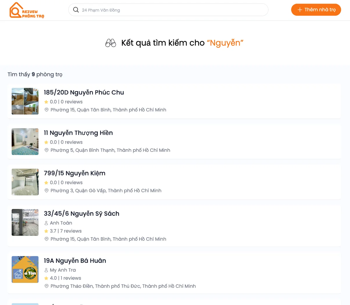Review phòng trọ screenshot