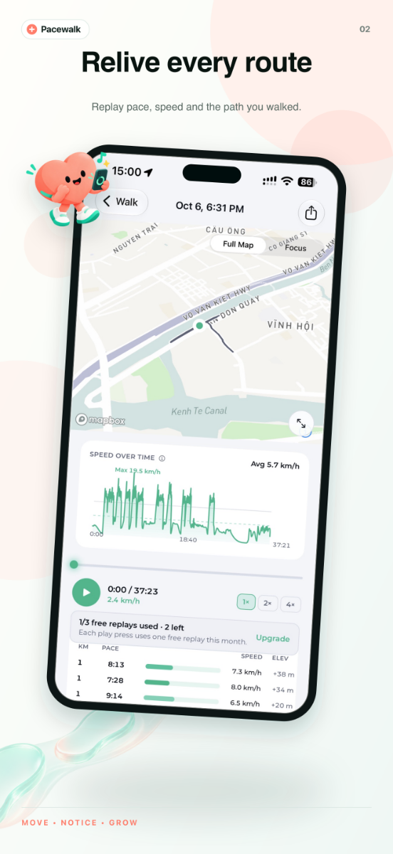 Pacewalk App screenshot