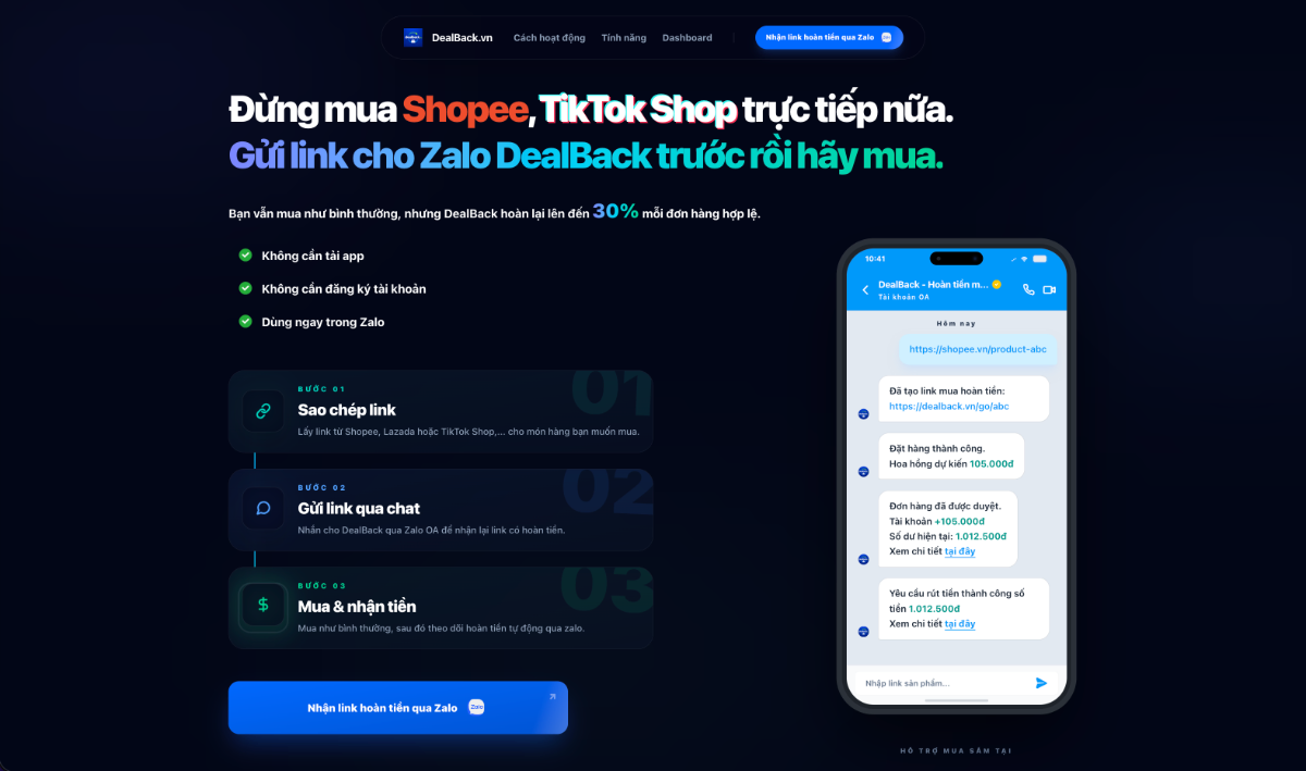 Hoàn tiền mua sắm Shopee, TikTok Shop screenshot