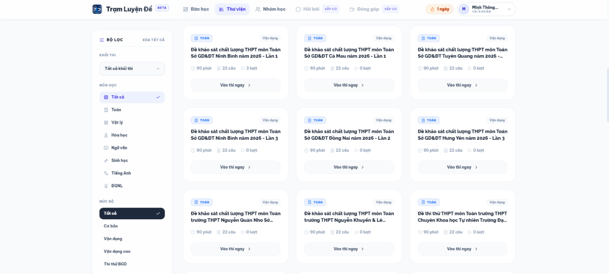 Trạm Luyện Đề screenshot