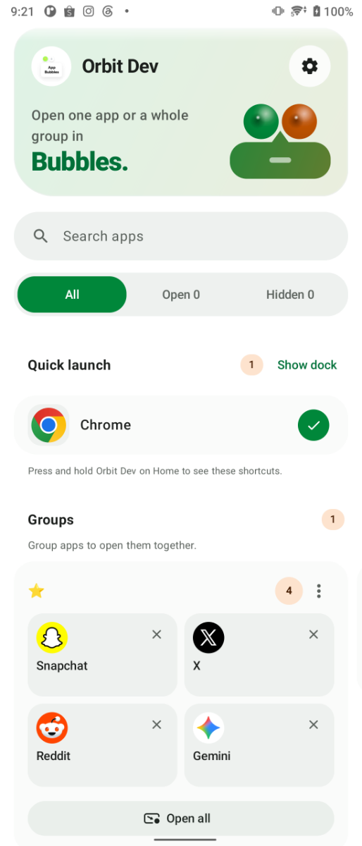 Orbit: App Bubbles (Multitask) screenshot