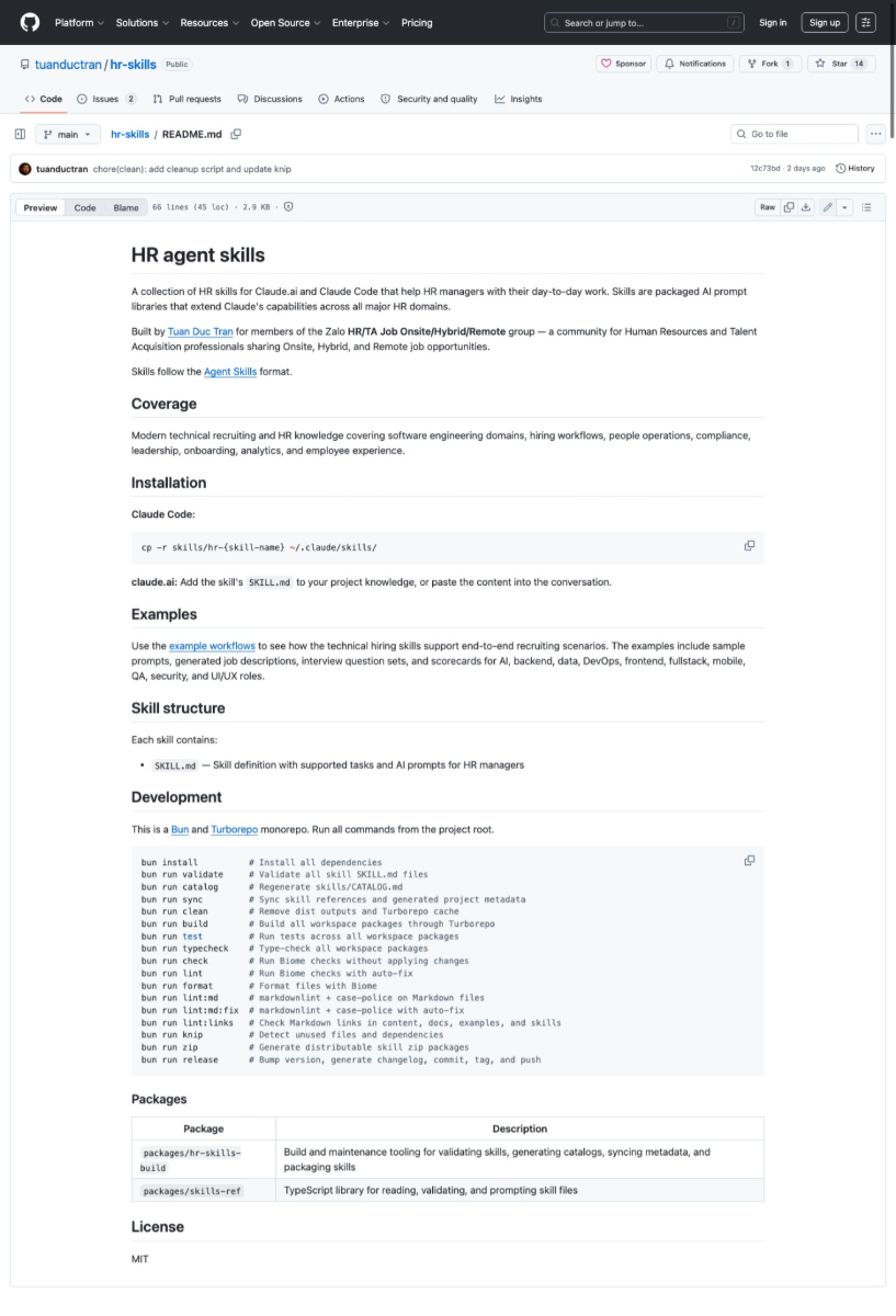 HR Skills for AI Agents screenshot