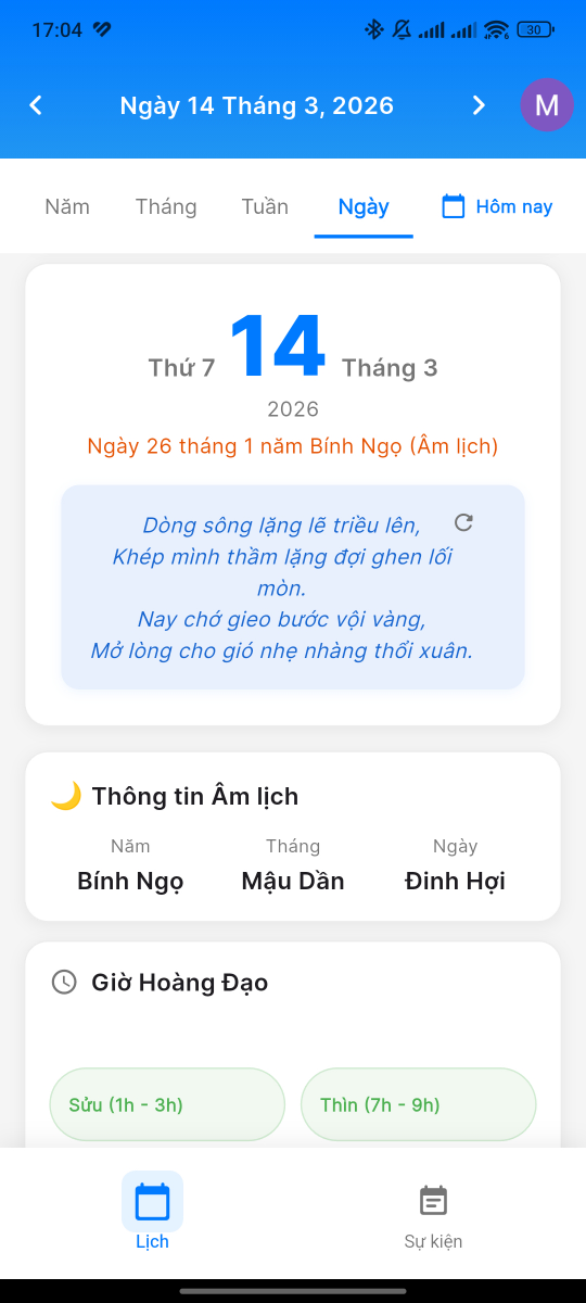 Nhắc Nhở Lịch Âm screenshot