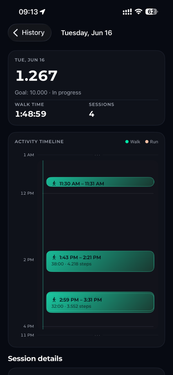 Pacewalk App screenshot