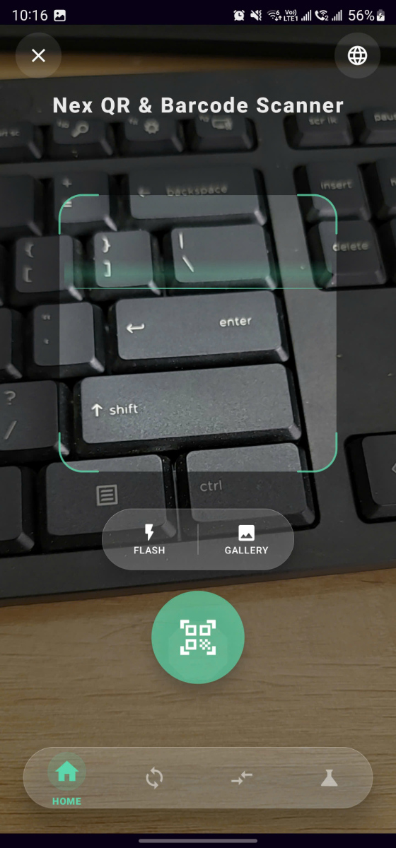 Nex QR Barcode Scanner screenshot