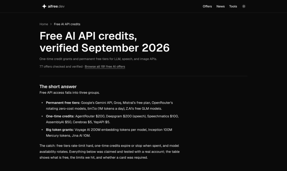aifree.dev screenshot