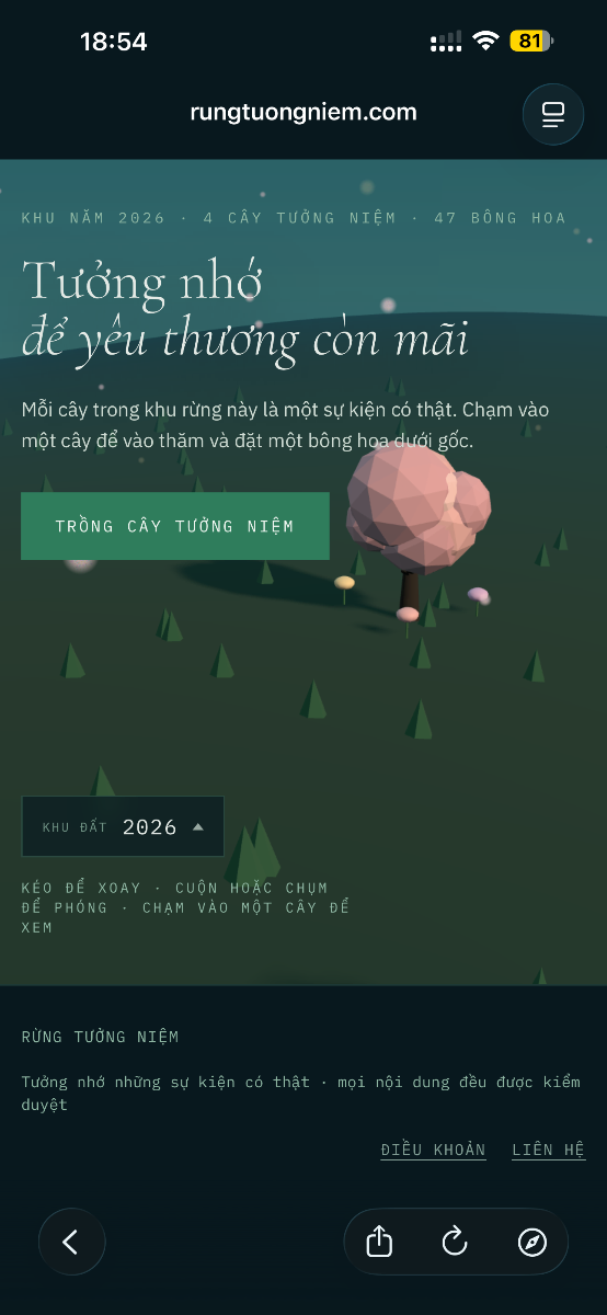 Rừng Tưởng Niệm · Tưởng nhớ để yêu thươn screenshot