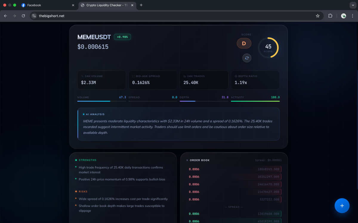 Crypto Liquidity Checker screenshot