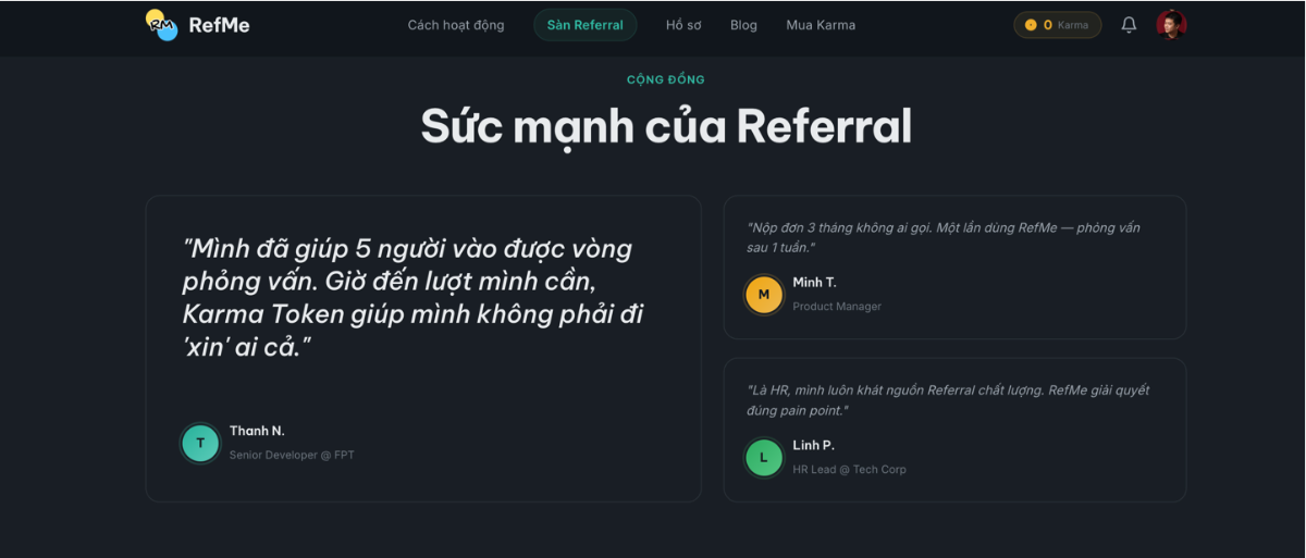 RefMe - Gieo uy tín, gặt cơ hội screenshot