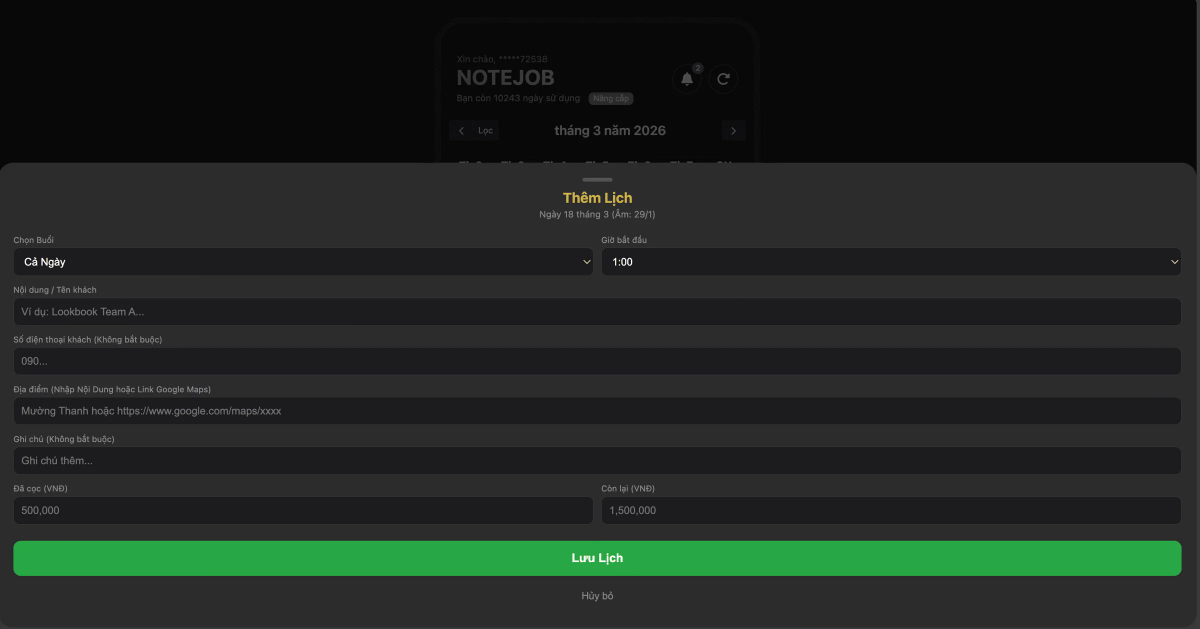 Ghi Lịch screenshot