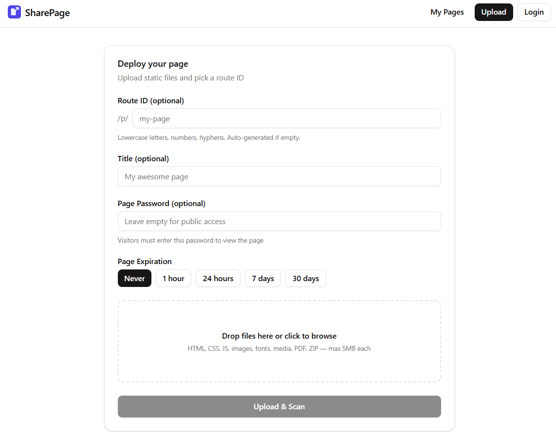 SharePage screenshot
