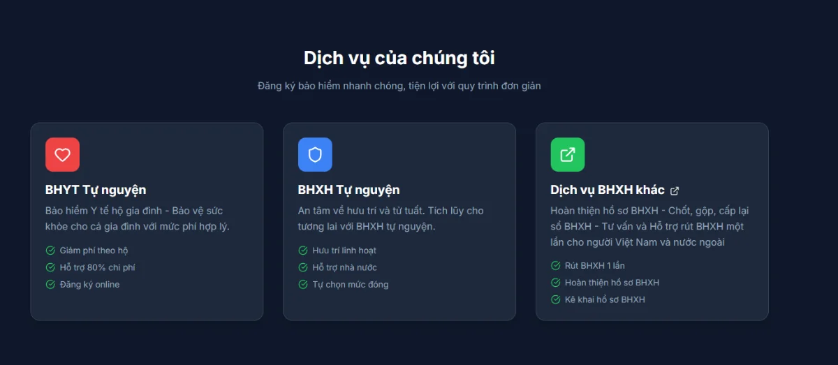 Đăng ký BHYT/BHXH screenshot