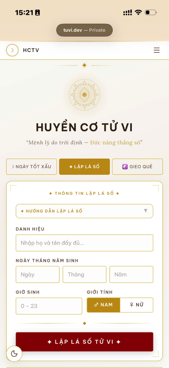 Huyền Cơ Tử Vi screenshot