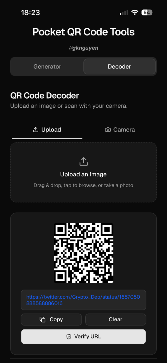 Pocket QR Code Tools screenshot