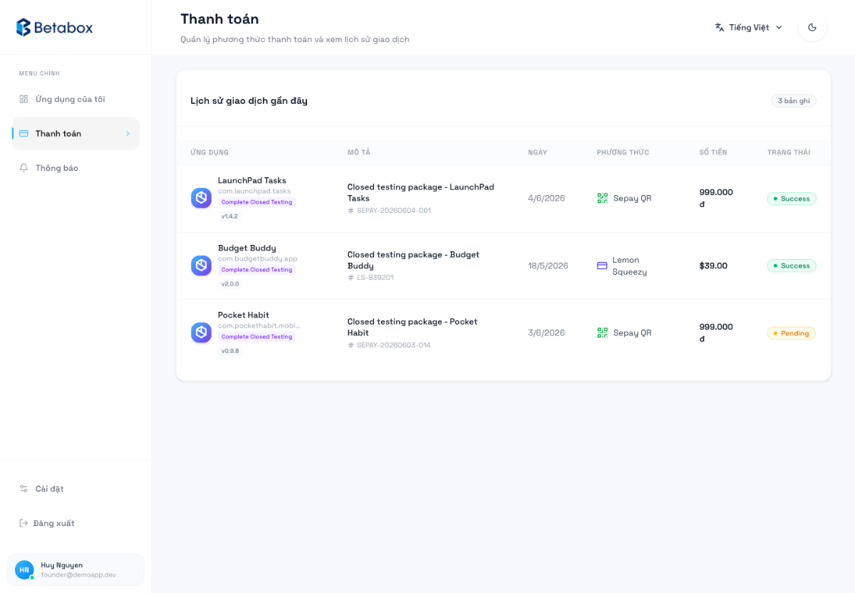 BetaBox screenshot