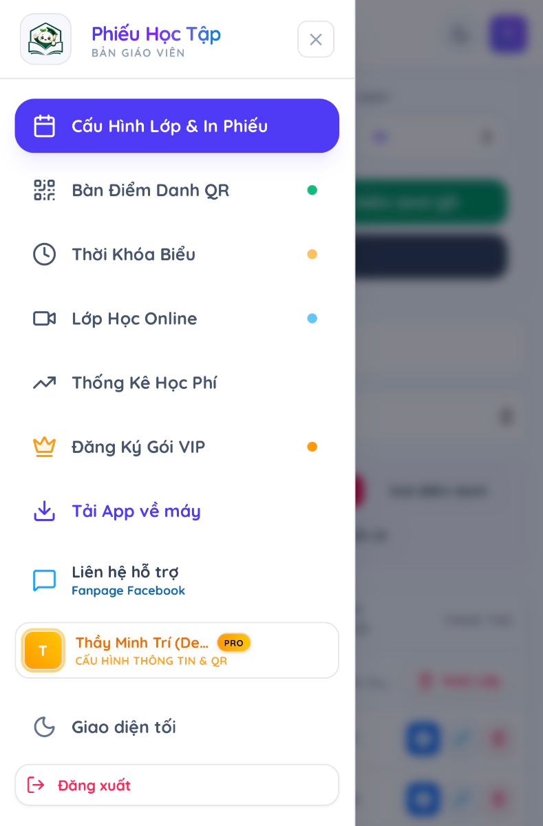 Phiếu Học Tập screenshot