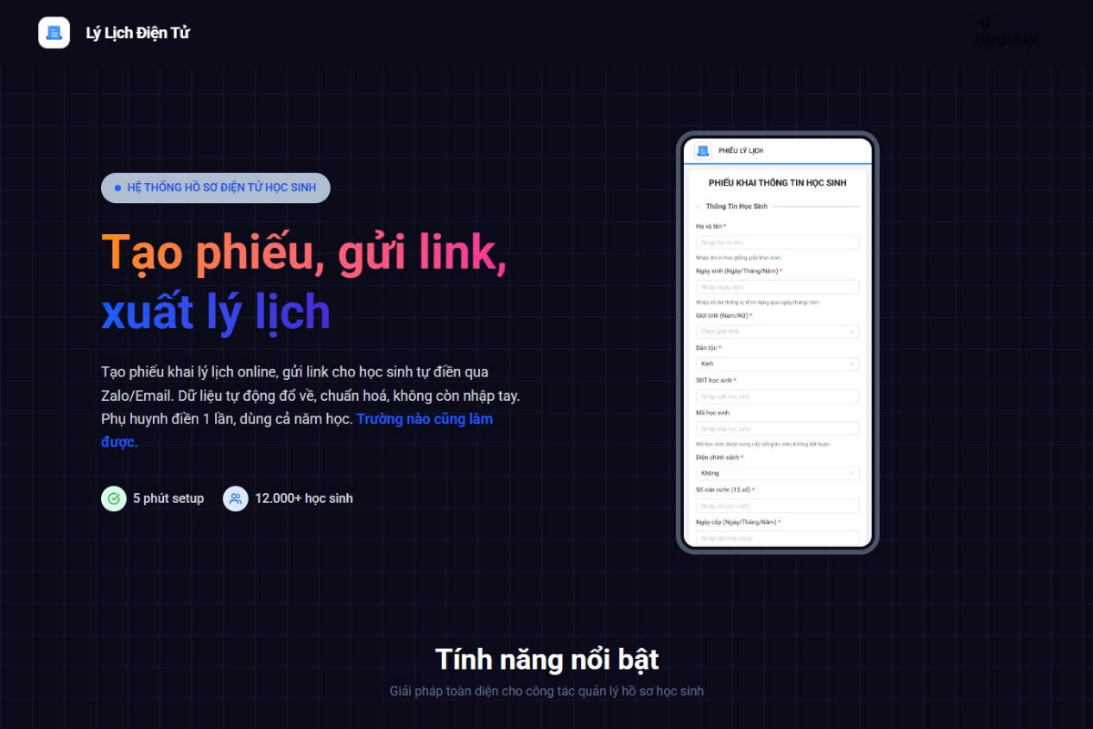 Lý lịch điện tử screenshot