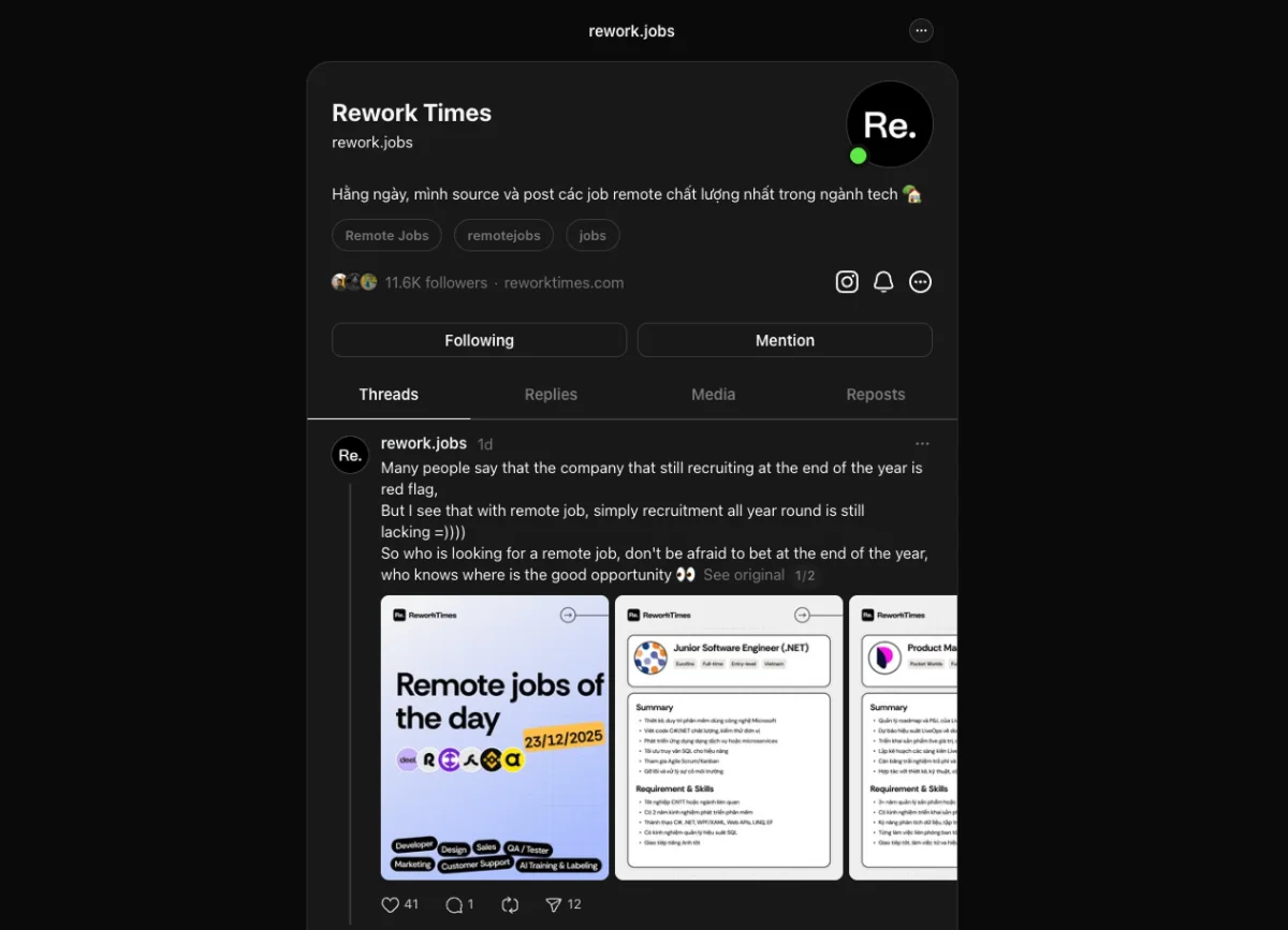 Rework Times screenshot