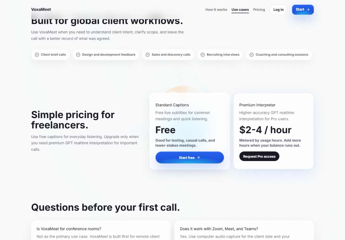 VoxaMeet screenshot