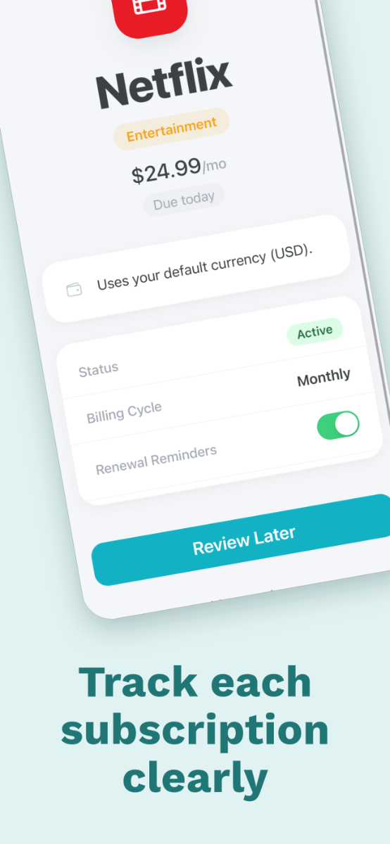 SpendBuddy: Renewal & Bills screenshot