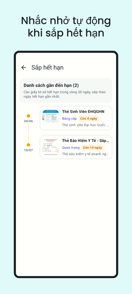 Ví giấy tờ screenshot