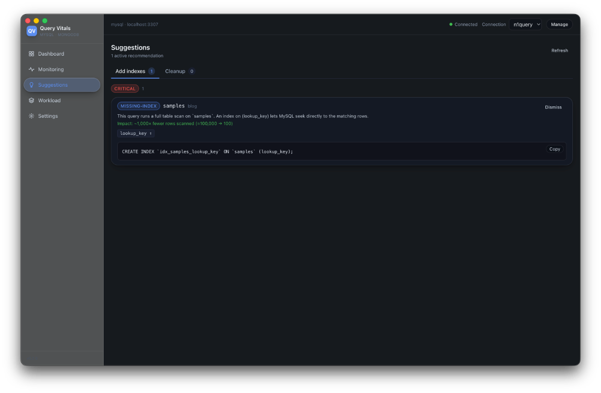 Query Vitals screenshot